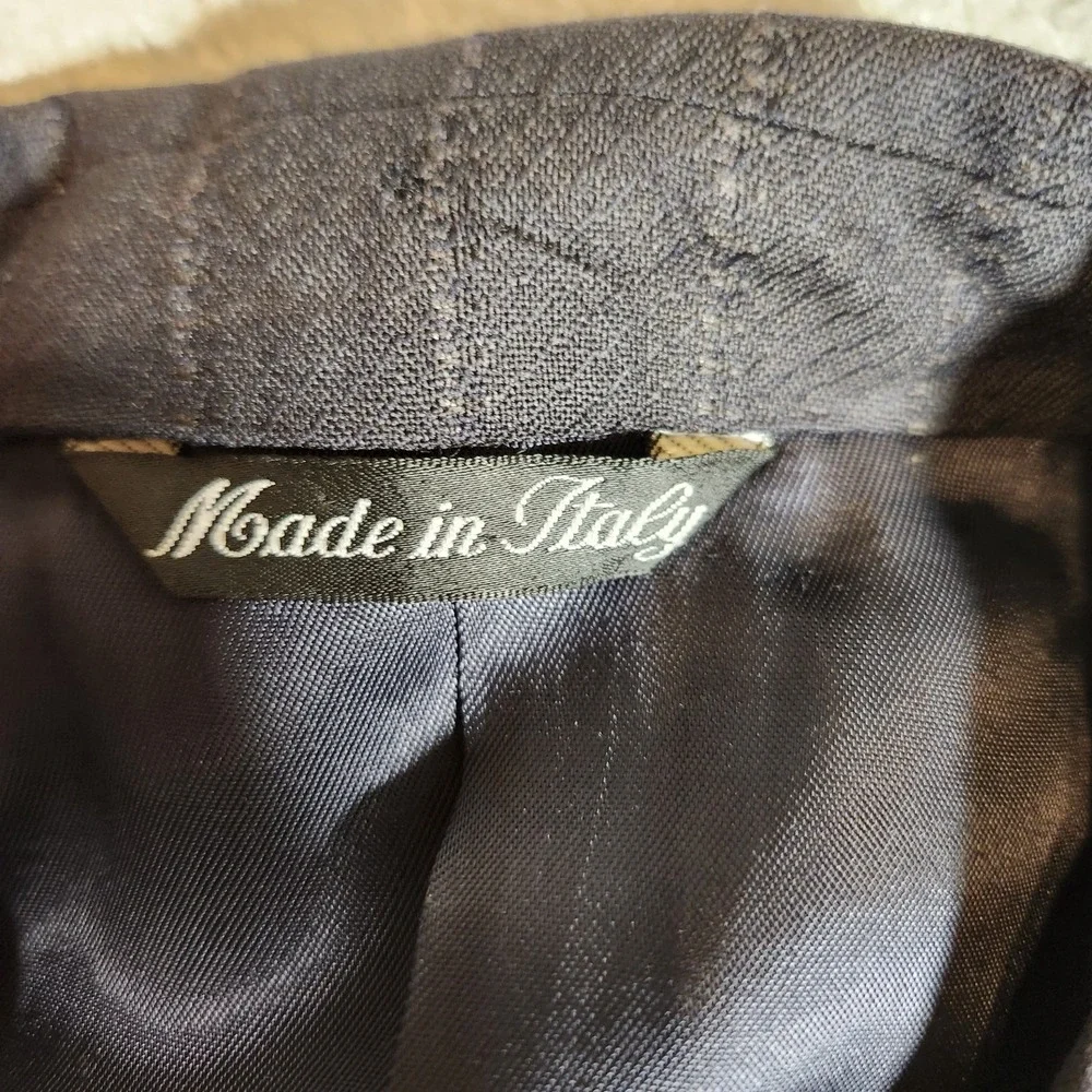 Paccetti Blazer Men's 45L‎ Black Pinstripe Vintage Italian Suit Jacket 100% Wool